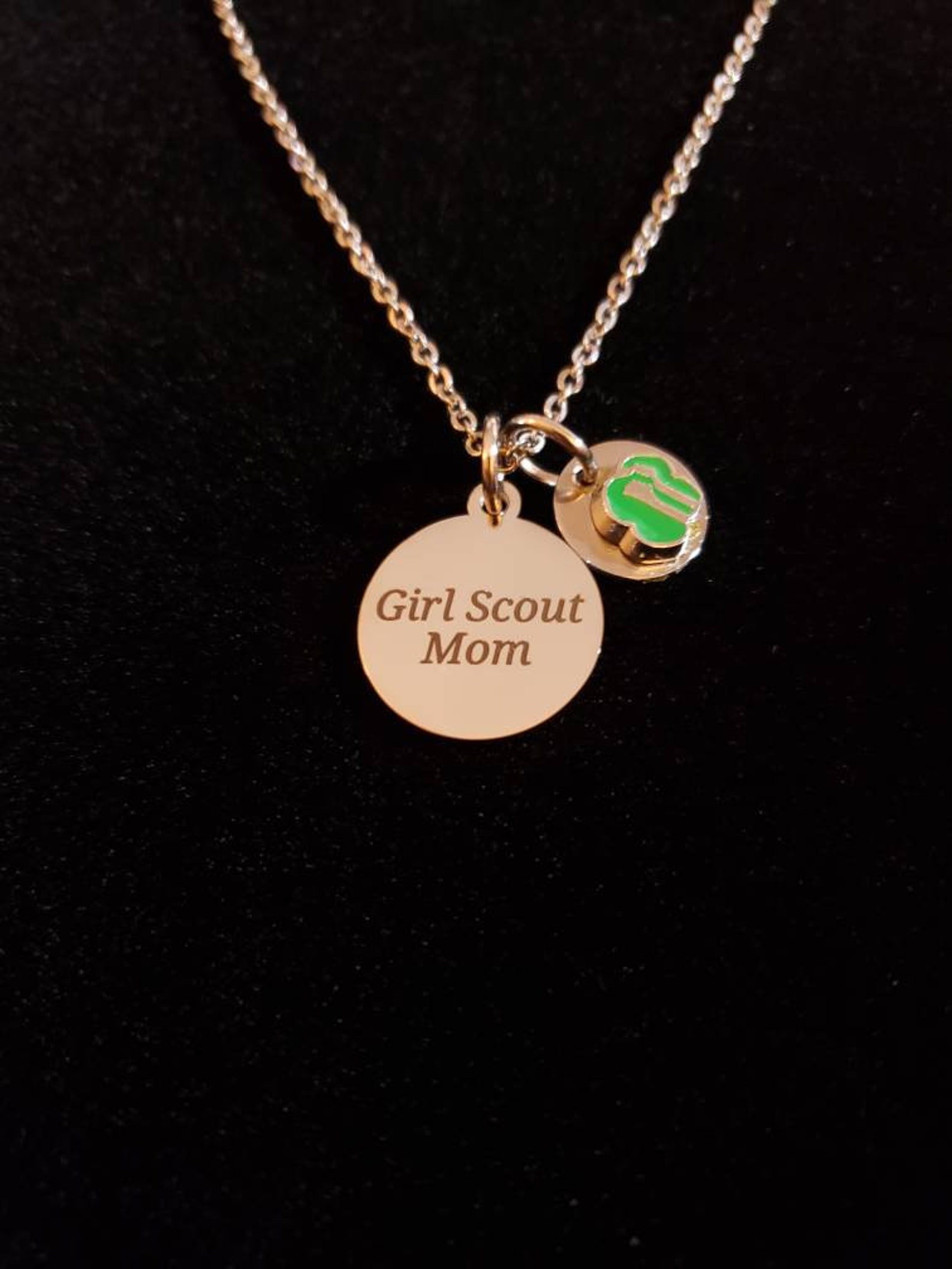 Silver Girl Scout Mom Charm Necklace Scouts Girl Scouts of Etsy
