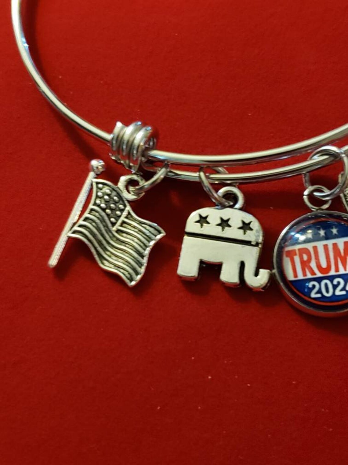 Silver Trump 2024 Charm Bracelet Donald Trump For President | Etsy