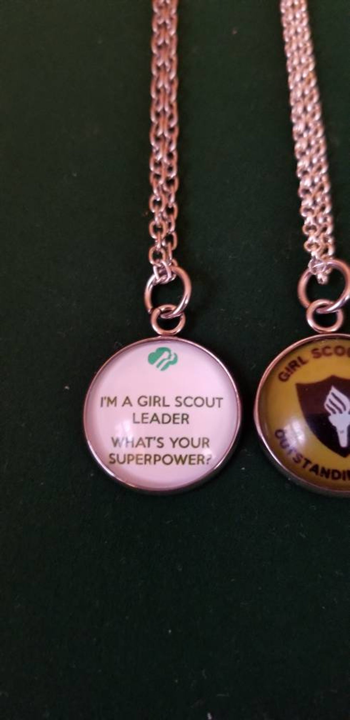 Silver Girl Scout Leader Necklace Girl Scouts of the United Etsy
