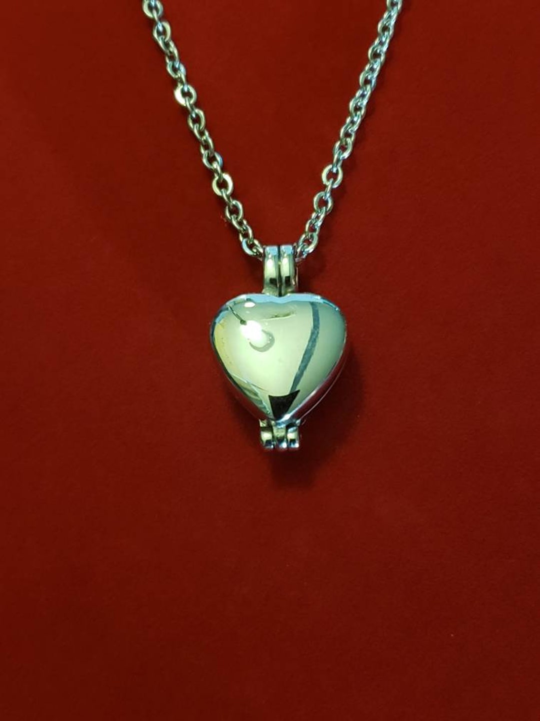 Silver Heart Urn Locket Necklace Cremation Necklace Etsy