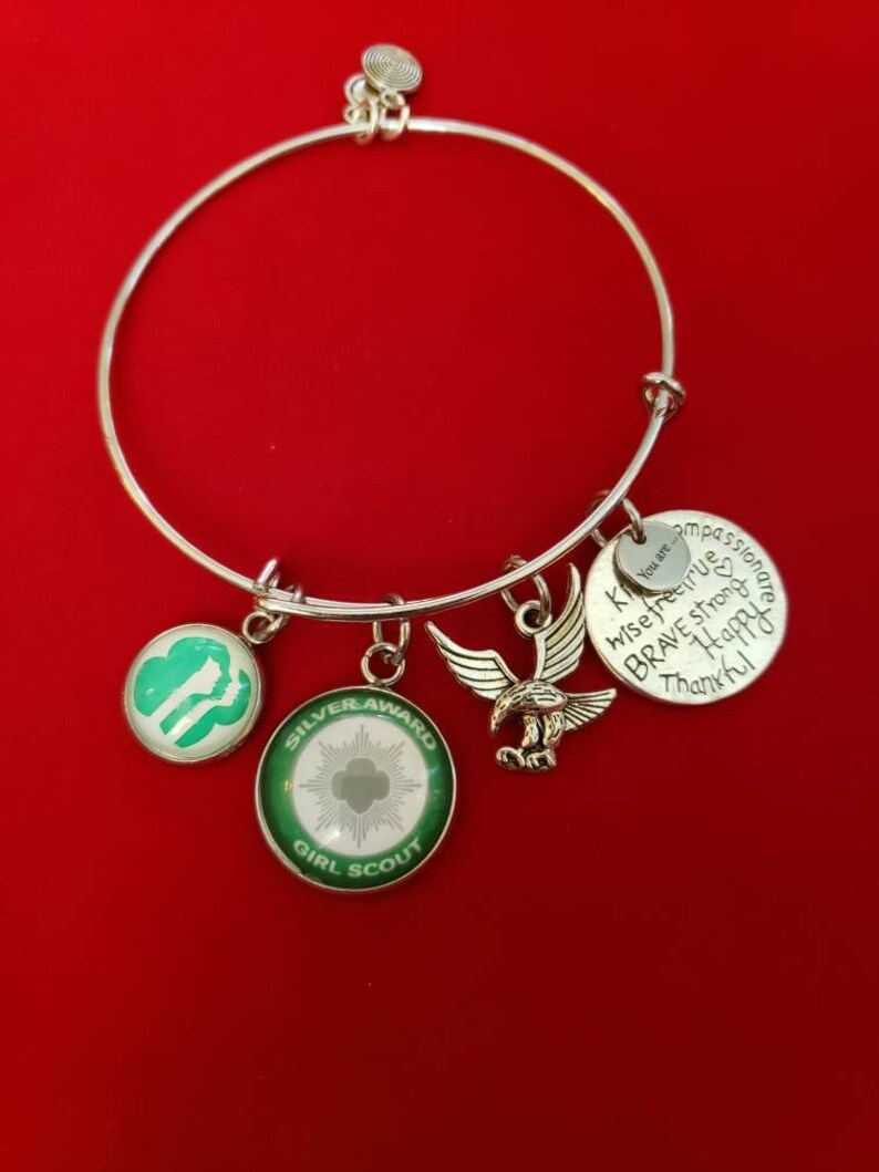 Girl Scouts Silver Award Charm Bracelet Girl Scouts of the Etsy