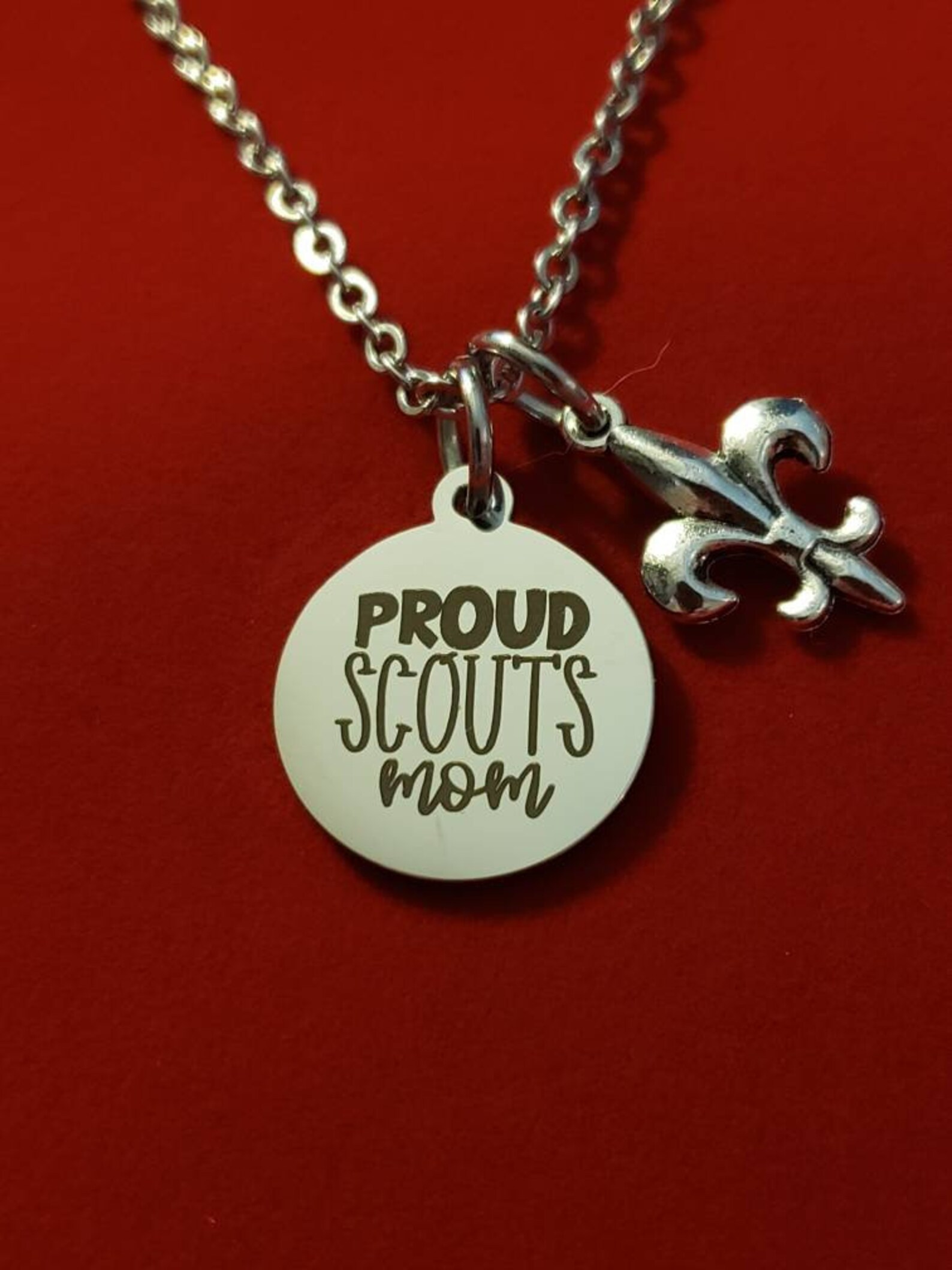 Silver Proud Scouts Mom Charm Necklace Scouts Boy Scouts Etsy