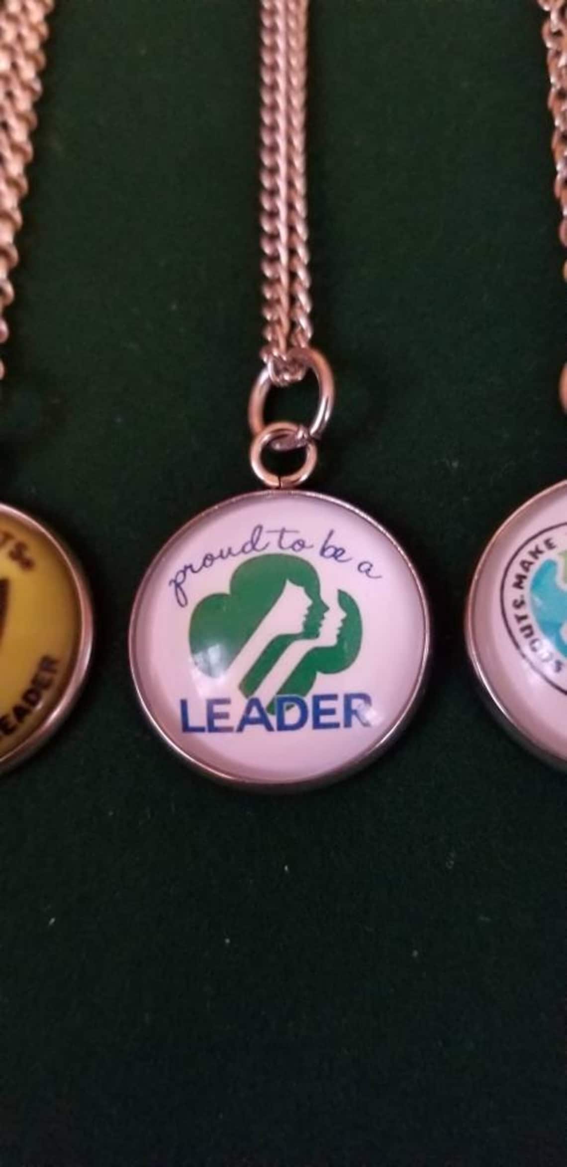 Silver Girl Scout Leader Necklace Girl Scouts of the United Etsy