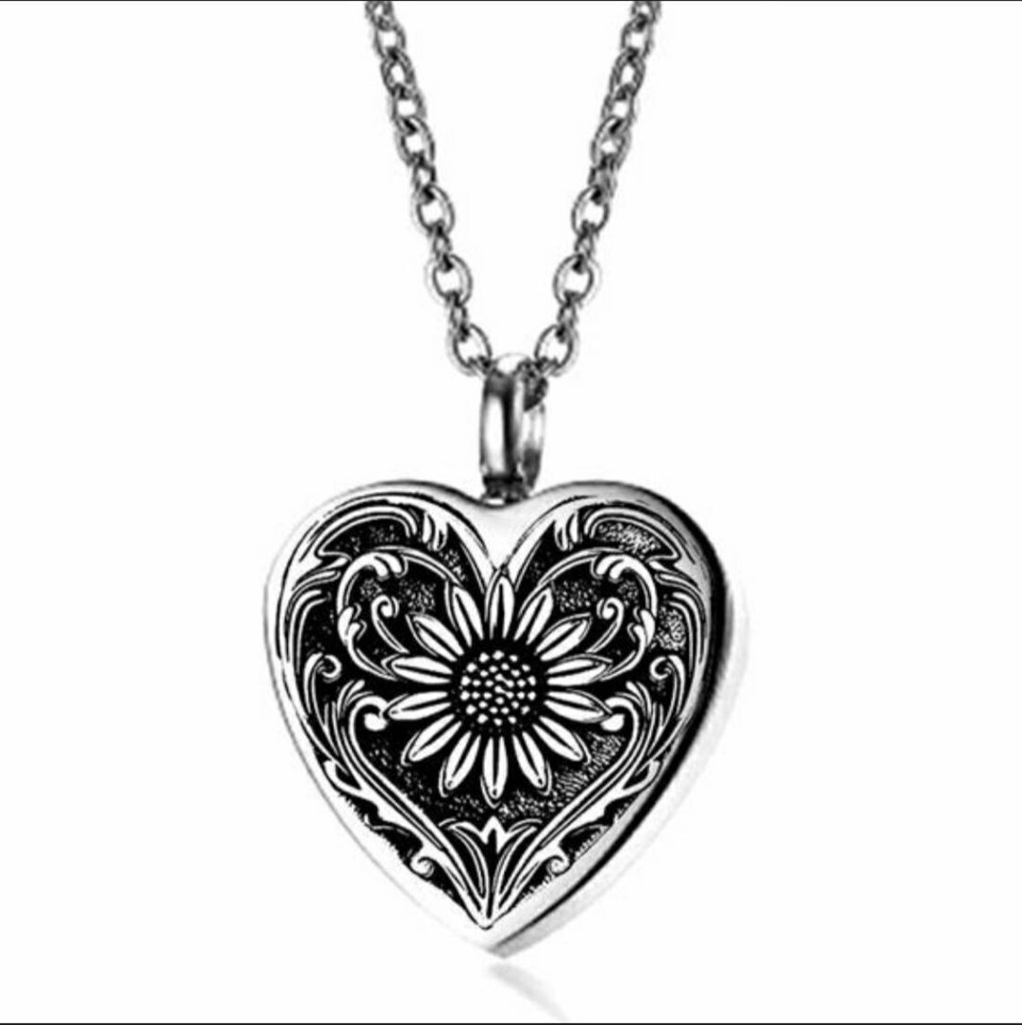 Silver Sunflower Urn Necklace Cremation Jewelry Cremation Etsy
