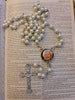 White Pearl Photo Rosary Beads - Religious Beads - Memorial Beads - Custom - Beautiful Beads - Prayer Beads - Personalized Photo Beads 