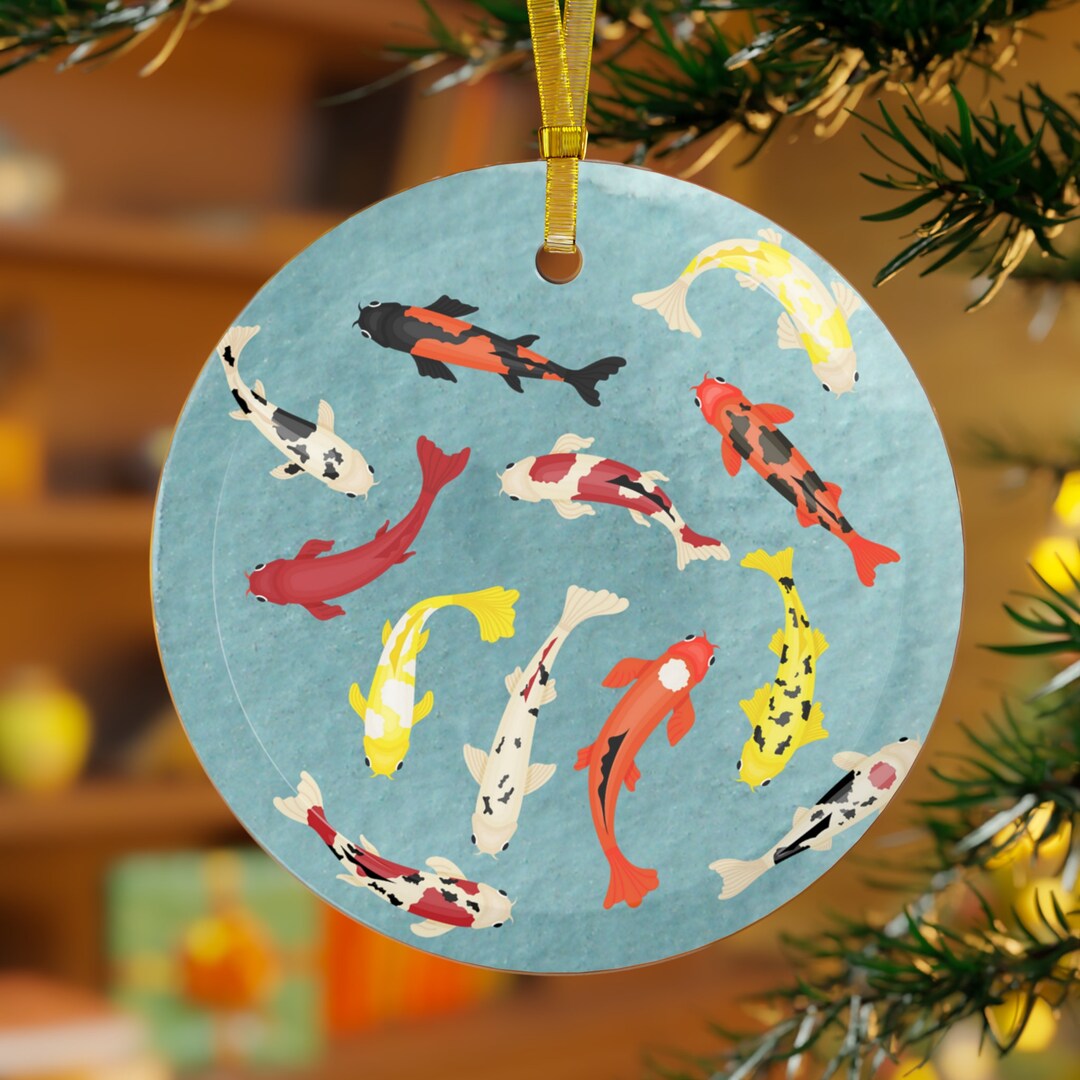 Koi Fish Pond Ornament, Koi Christmas Gift, Aquatics Gift, Pond Gift