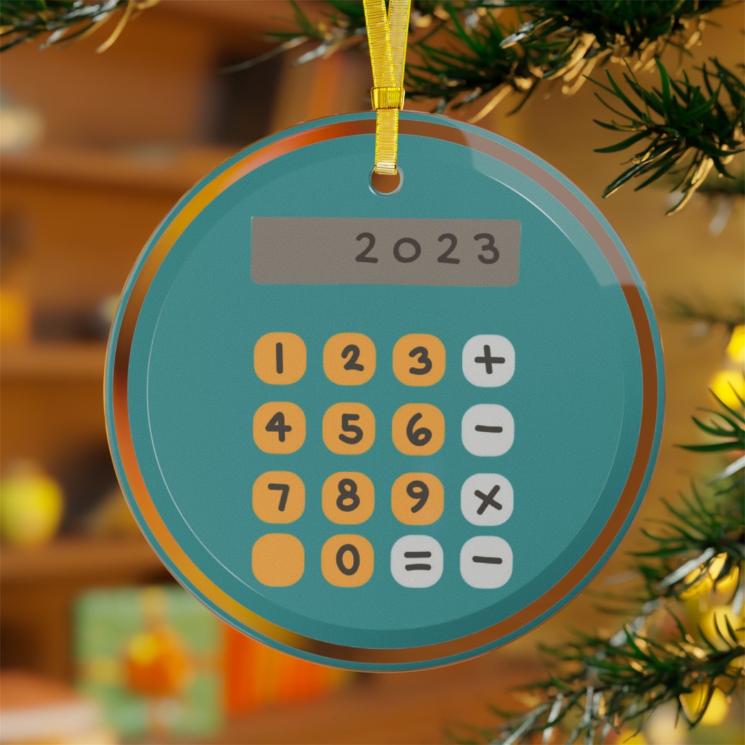 2023 Calculator Ornament Glass Etsy