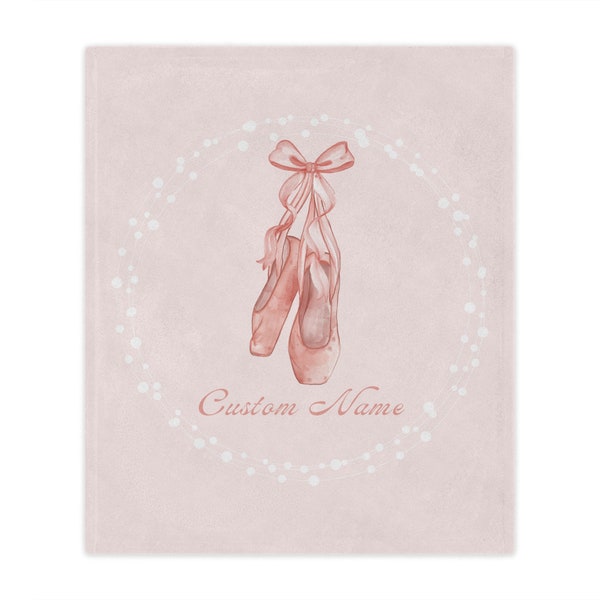 Ballet Minky Soft Couverture Rose Danseuse Cadeau Pantoufles Ballerine Rose Cadeau de Noël, Décorations souvenir personnalisé personnalisé