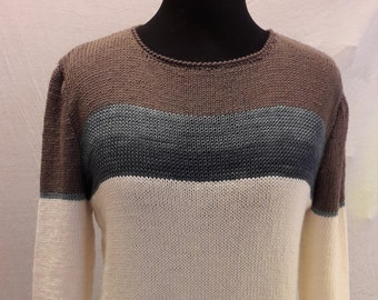 Women's sweater made of cashmere, silk and merino, handmade, size. 40/42