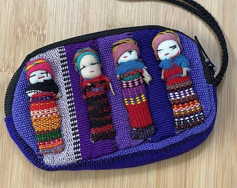 Worry Dolls Coin Purse / Handmade Worry Dolls Coin Purse / Handmade Colorful Coin Purse / Quinta Pena