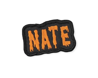 Parche de nombre personalizado / Parche de nombre / Parche de nombre espeluznante / Parche de nombre bordado / Parche bordado con temática de Halloween / Mochila / Lonchera