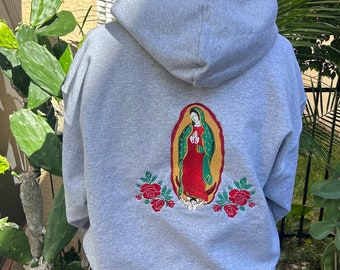 Virgen De Guadalupe Hoodie / Virgen De Guadalupe Embroidered Hoodie / Embroidered Hoodie / Virgen Mary Hoodie