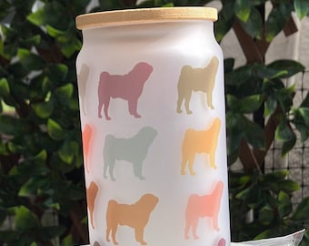 Taza de 18 oz para perros Pug / Taza colorida para perros Pug / Taza linda para perros Pug / Taza para mamás de perros Pug