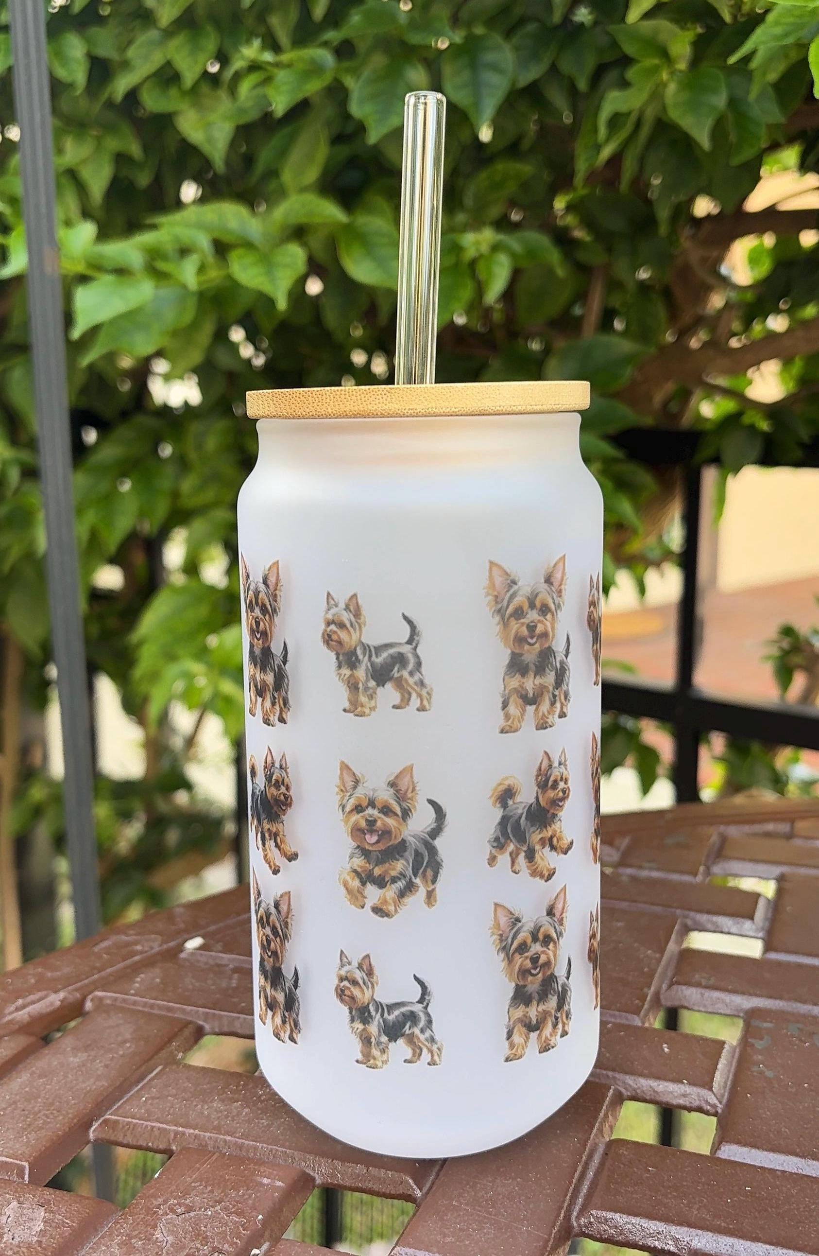 Yorkie Cup  / 18 oz Yorkie Cup / Dog Cup / Cute Yorkie Dog Cup / Dog Cup / Dog Yorkie Cup