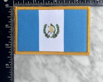 Parche de la bandera de Guatemala / Parche para coser / Parche bordado / Parche de bandera / Bandera de Guatemala.