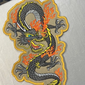 Dragon Patch / Big Dragon Patch / Embroidered Dragon / Embroidered Dragon Patch / Sew on Patches