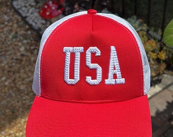 4th of July Hat / American Flag Hat / Embroidered USA Hat
