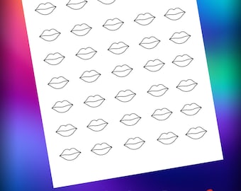 Muestras de lápiz labial / Lápiz labial imprimible / Plantilla imprimible de muestras de lápiz labial / Guía de lápiz labial / Tabla de labios / Tabla de lápiz labial