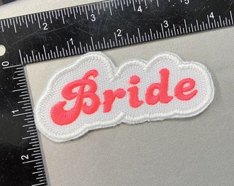 Parche de novia / Parche de boda / Parche de nombre de novia groovy / Parche de nombre de novia bordado
