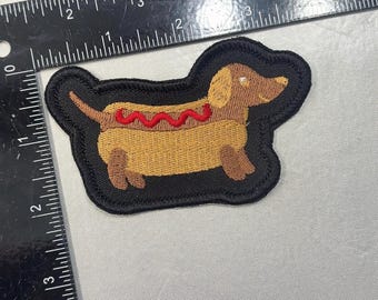 Parche de perro salchicha / Parche de perro salchicha / Parche bordado / Parche de perro / Parche de perrito caliente