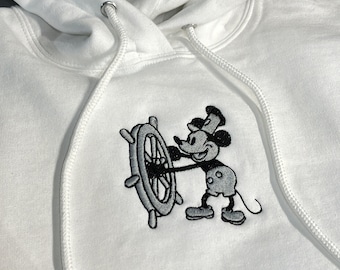 Steamboat Willie sudadera con capucha / Steamboat Willie bordado / sudadera con capucha bordada