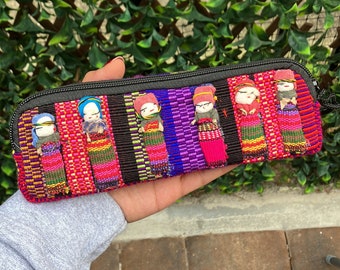 Worry Dolls Pencil Case / Handmade Worry Dolls Bag / Handmade Colorful Pencil Case / Quita Penas Lapiceras