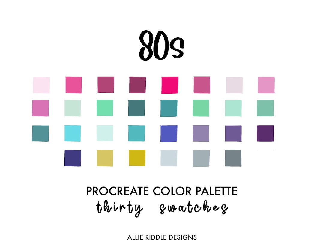 80s Procreate Color Palette Etsy