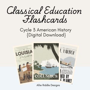 Tarjetas didácticas de historia de Estados Unidos, ciclo 3 (descarga digital)