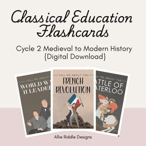Cycle 2 Medieval to Modern History Flashcards {Digital Download}