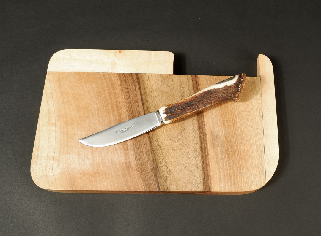 Camping Cutting Board With Knife Decorative Handcrafted Tray Serving Tray Irregular Tray Wooden