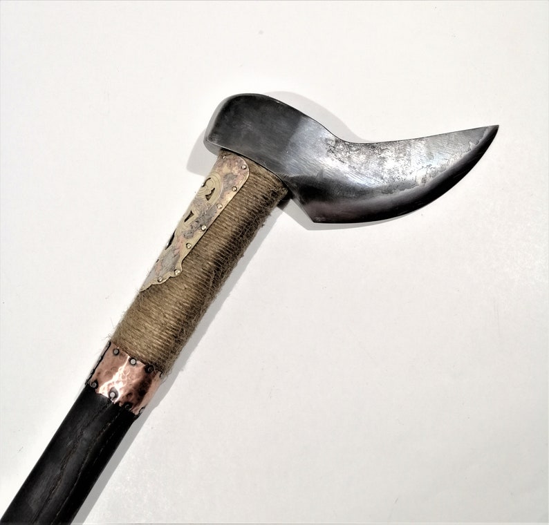 Hand forged camp hatchet battle ax