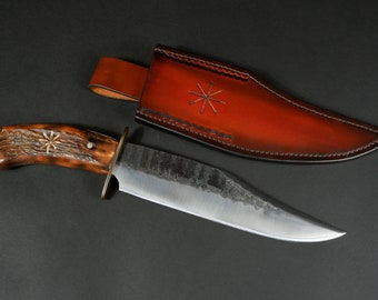 Hunting Bowie Knife Hand Forged Unique Personalized hand Crafted by VojkoArt, fathers gift, collector's gift, 38 cm - 15,2 inch