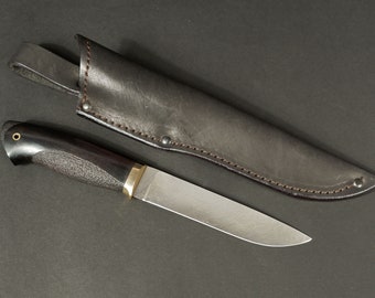 Damast hunting knife ,hand forged, unique