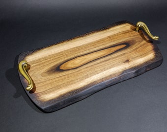 Wooden food pad | Decorative handcrafted tray | Serving tray | Irregular Tray | Wooden Board | Wooden pad made by VojkoArt, door handle