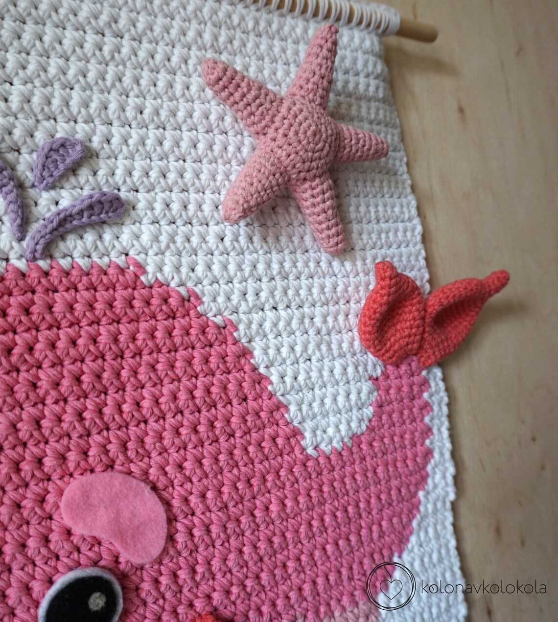 Ballena rosa colgante de pared para una niña decoración de la | Etsy