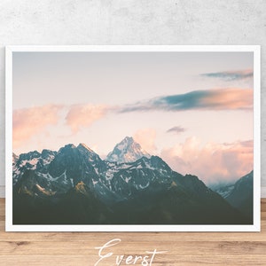 Mountains Print, Wall Art Print, Printable Digital Download, Interior Home decor large Poster, living room modern art photography nature