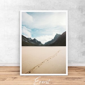 Norway Landscape print, Wall Art Print, Interior Home decor Printable Digital Download, Poster, mountains print, Horseid beach scandinavian