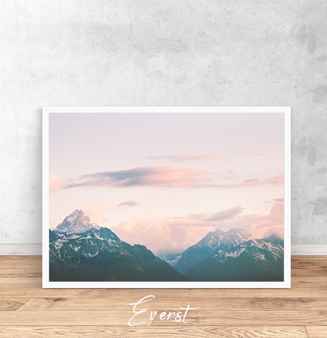 Mountains Print, Wall Art Print, Printable Digital Download, Interior ...