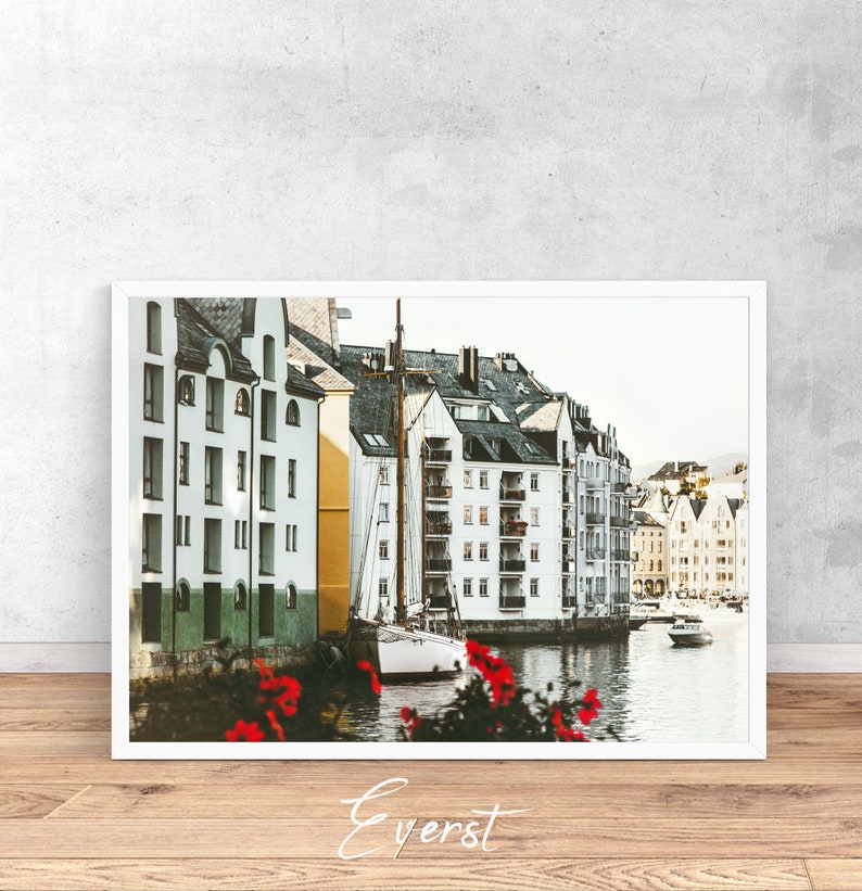 Alesund, Norway Print, Norway Printable Wall Art, Scandi Print