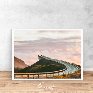 Druck, Norwegen Norwegen druckbare Wandkunst, Scandi Druck, Berg Druck, Natur-Plakat, Norwegen Poster, Landschaft, Straße Druck, Druck, Reise
