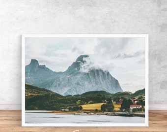 Norway print, Norway printable wall art, scandi print, norwegian wall art, mountain print, nature poster, Norway poster, landscape print