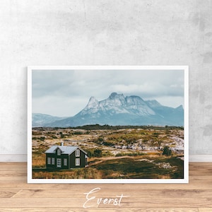Norway print, Norway printable wall art, scandi print, norwegian wall art, mountain print, nature poster, Norway poster, landscape print