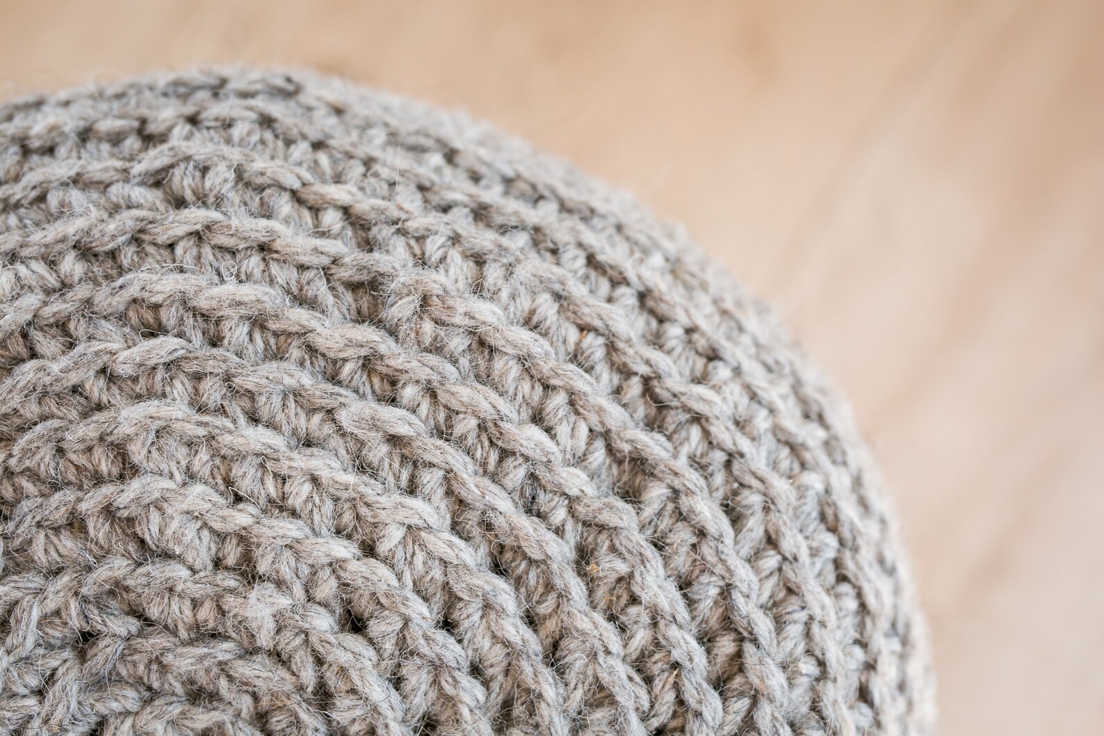 Wool Pouf, Knitted Pouf, Stuffed, Hand Knitted Pouf, Ottoman, Nursery