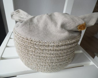 Handmade Crochet and Rope Basket | Basket Organizer | Crochet Basket | Rope Basket | Home Storage | Home Decor Storage