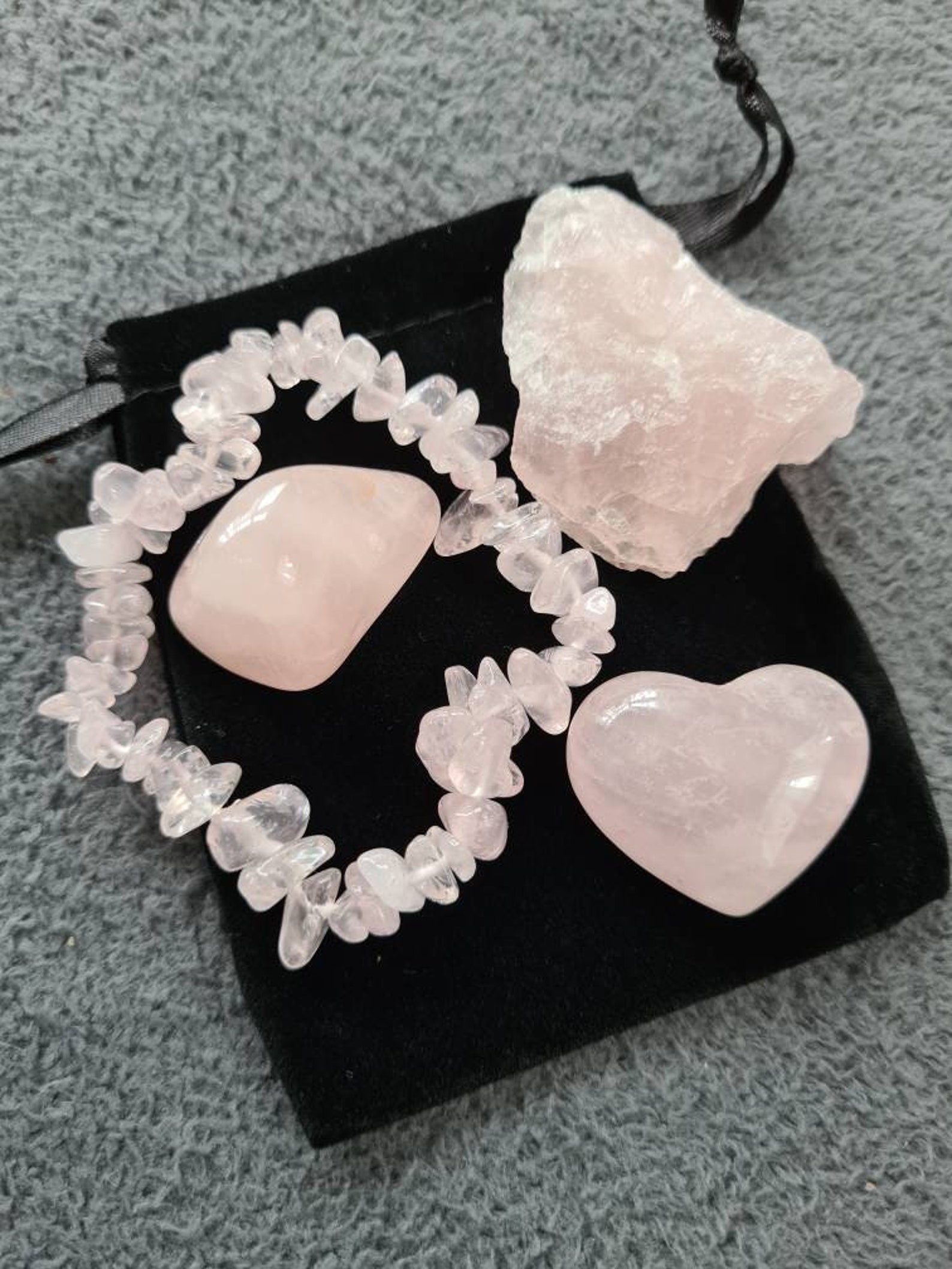 Rose Quartz Crystal Gift Set 4 Items Etsy