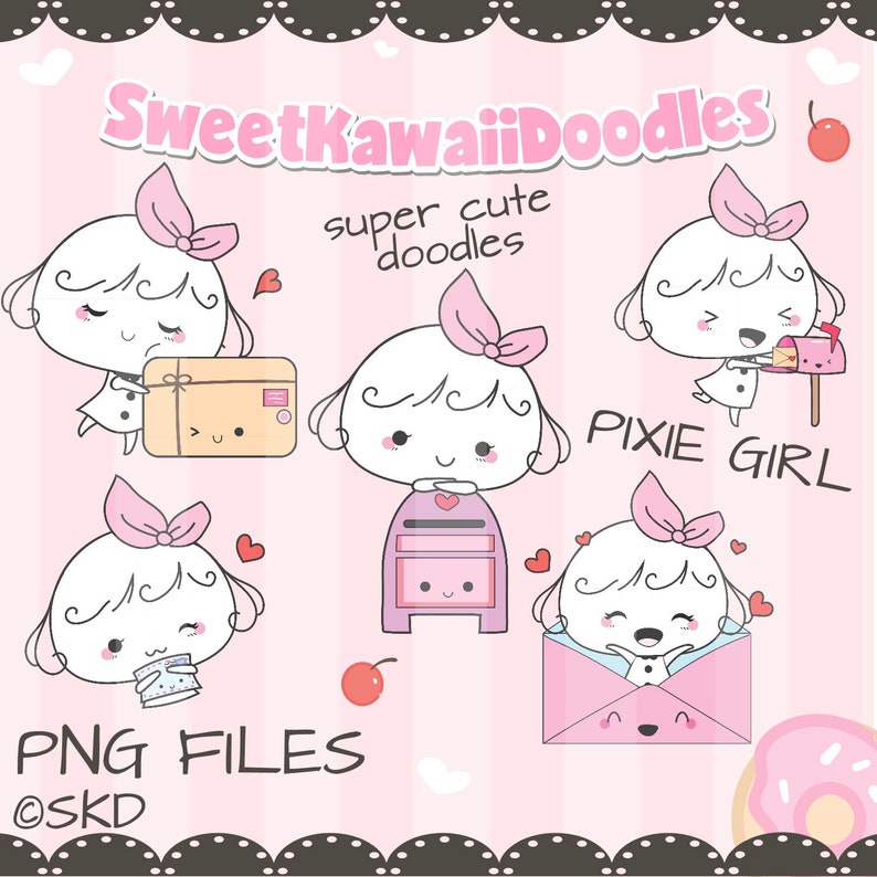 Cute Character Happy Mail Clipart Kawaii Girl