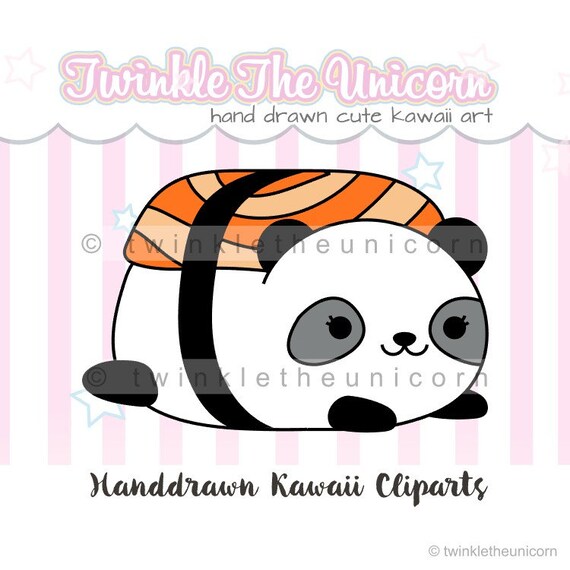 Kawaii Panda Sushi Clipart High Quality Png Clipart Kawaii Etsy