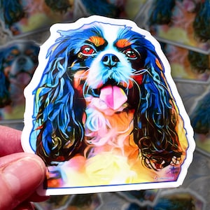 Cavalier King Charles Spaniel Sticker: Waterproof Dog Art Decal