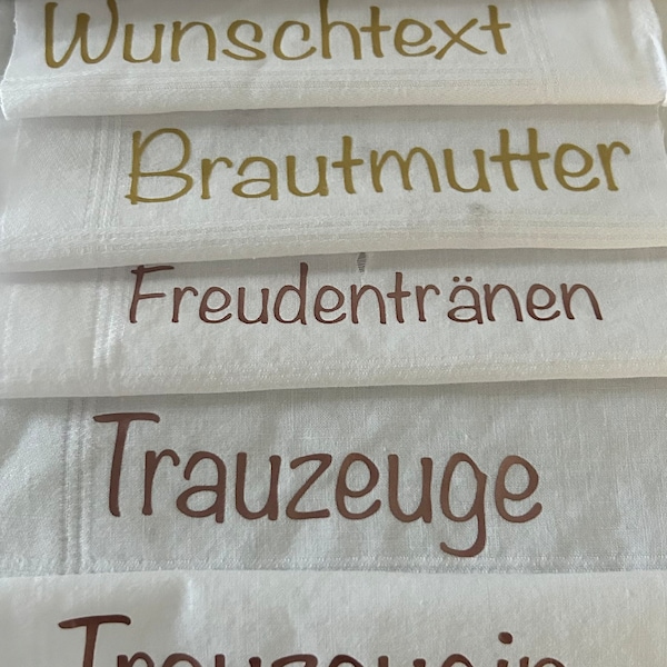 Taschentuch aus Stoff mit Wunschtext