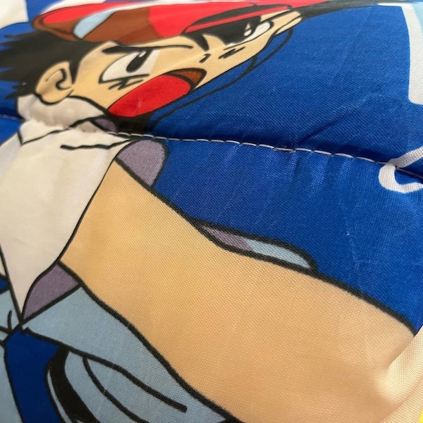 Vintage 1990’s 1998 1999 Pokémon Ash Ketchum Pikachu sleeping bag blanket